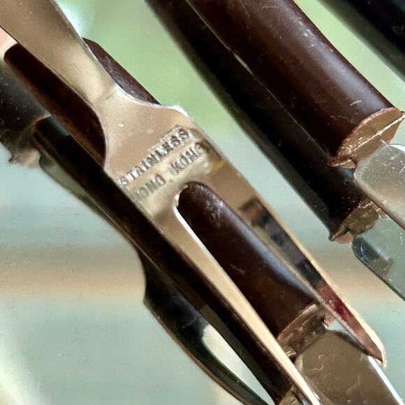 Vintage MCM Cocktail Hors D'oeuvres Forks Made in Japan, set of 6 - Picture 3 of 10